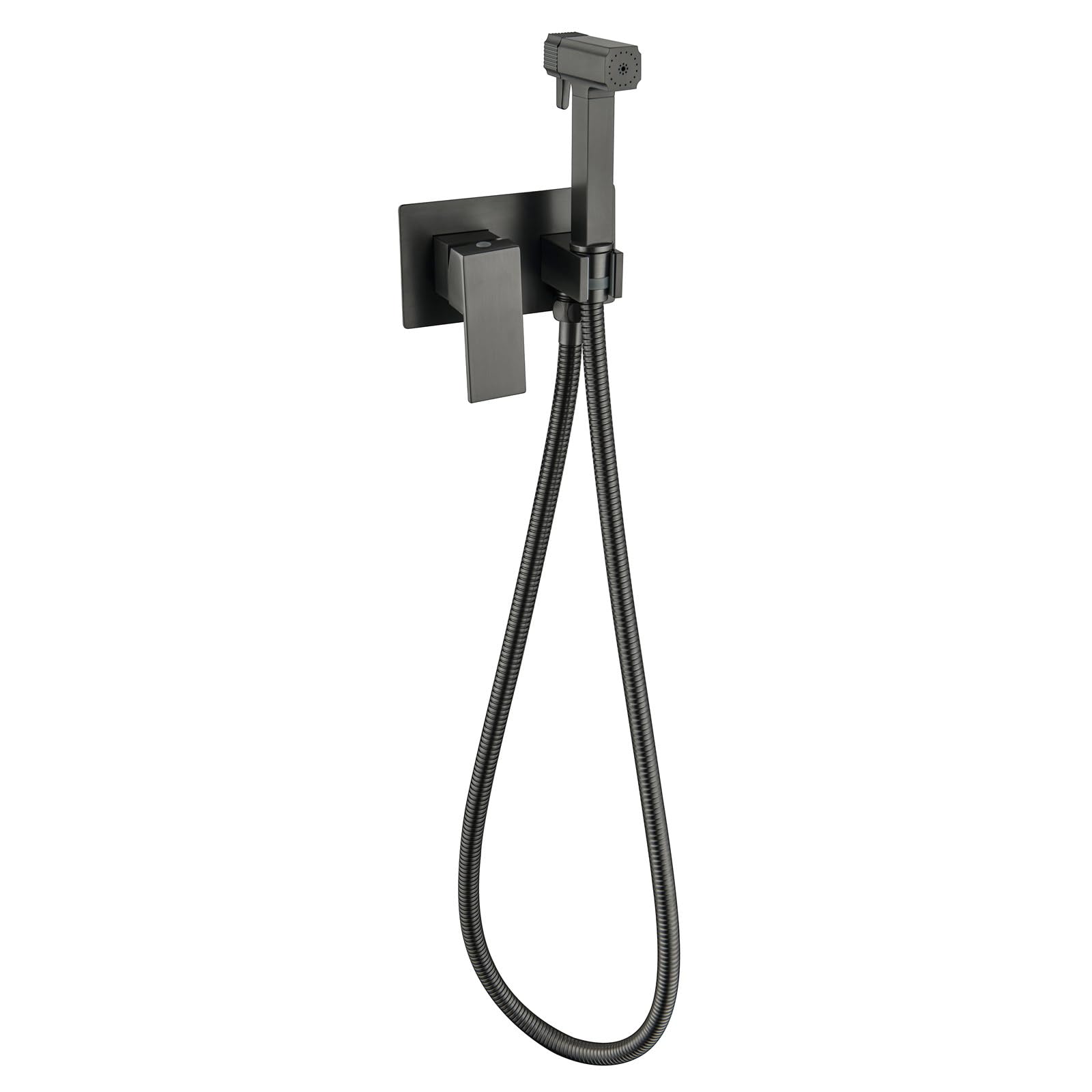 Billg Ducha Higienica para WC, Doble función Cuadrado pulverizador de bidé de Mano, con Manguera de Acero Inoxidable de 1,5 Metros, Apto para la Limpieza del Baño y de Mascotas, Incorporado