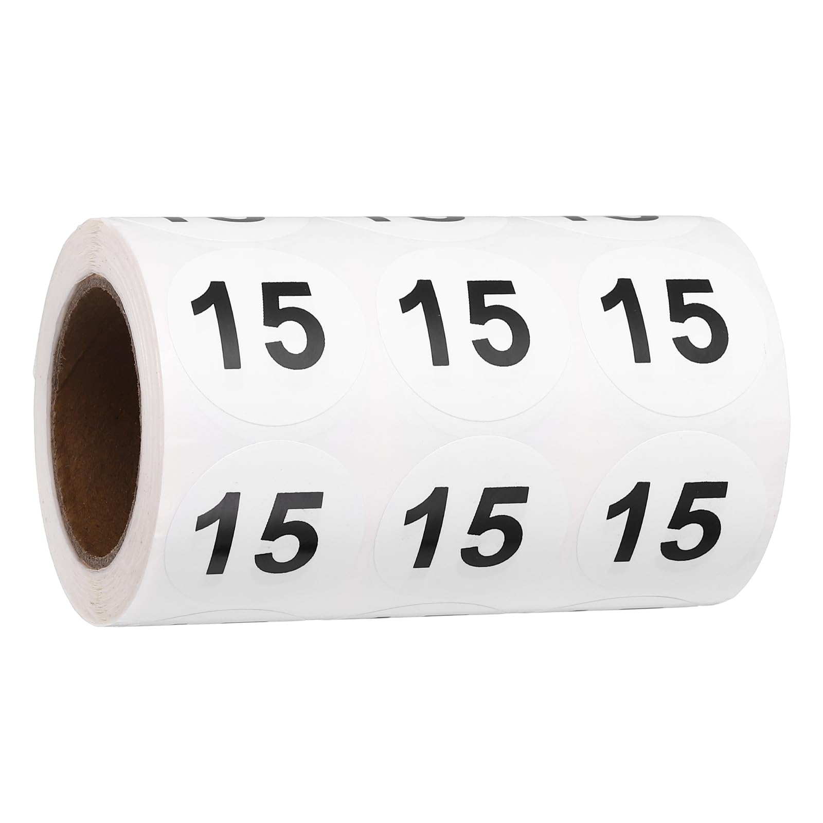 PATIKIL 1000pcs 1.2" Number Stickers, Number 15 Sticker Numbers Labels Round Small Vinyl Self Adhesive Label Circle Decals 1 Roll Dots for Photo Album Poster Organize Inventory, Black โ image 1