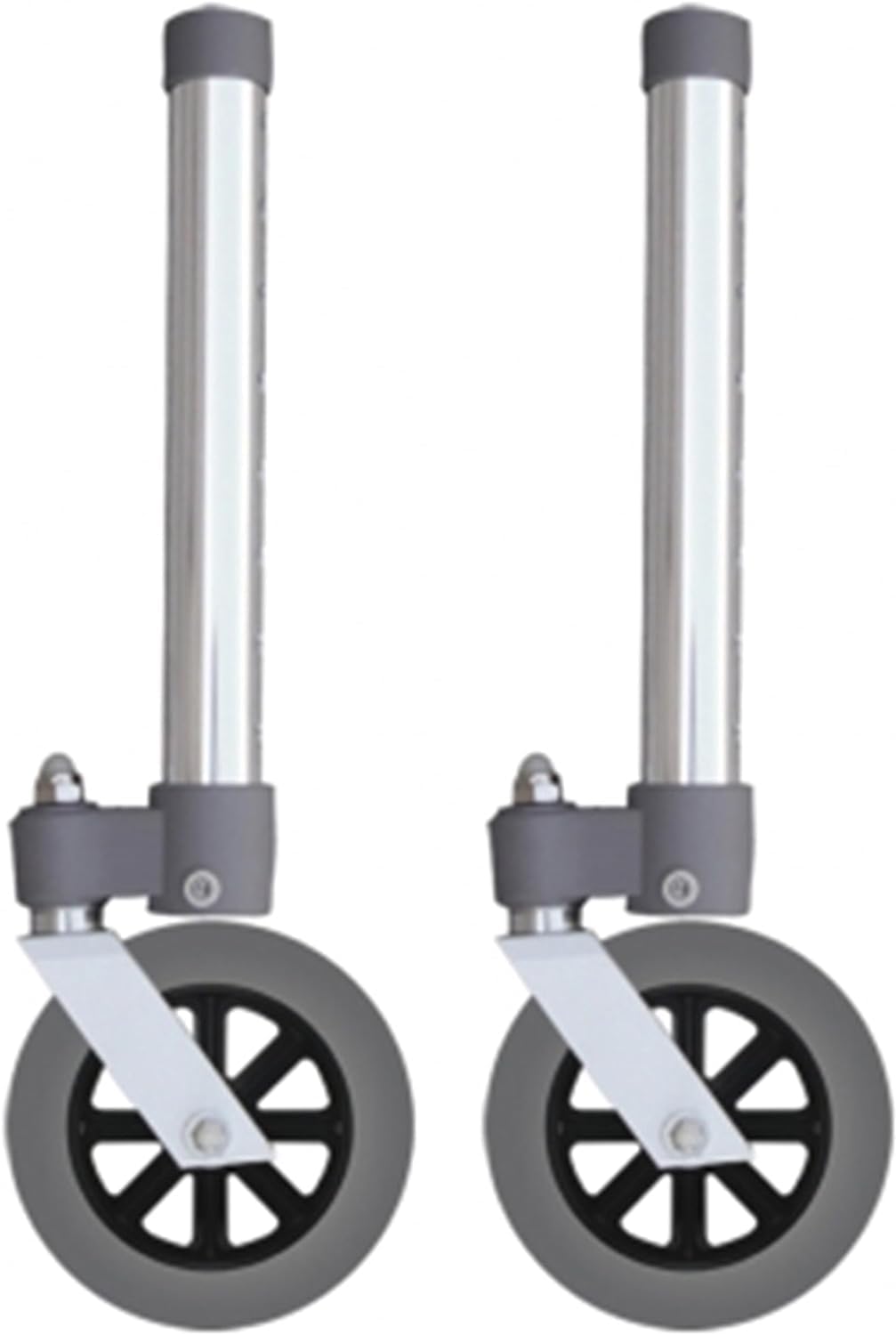 Gambe per deambulatore alluminio con ruote diametro mm.120 - Ruote piroettanti - 8 fori di regolazione altezza - PAIO