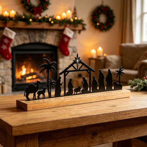 Nativity Scene Christmas Decor, Wooden Holy Nativity Table Christian Decor - image 5