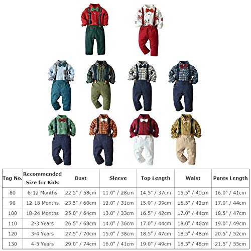 FYMNSI Baby Jongens Formele Pak Peuter Kids Gentleman Lange Mouwen Vlinderdas Shirt Bretels Broek Outfit Voor Bruiloft… - Image 8