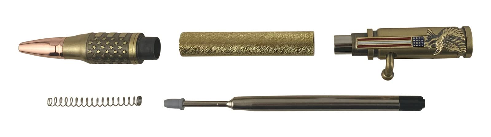 Penn State Industries PKCP8SLAB Patriotic Etched Statue of Liberty Flag Bolt Action Pen Woodturning Kit (10pack in Antique Brass)