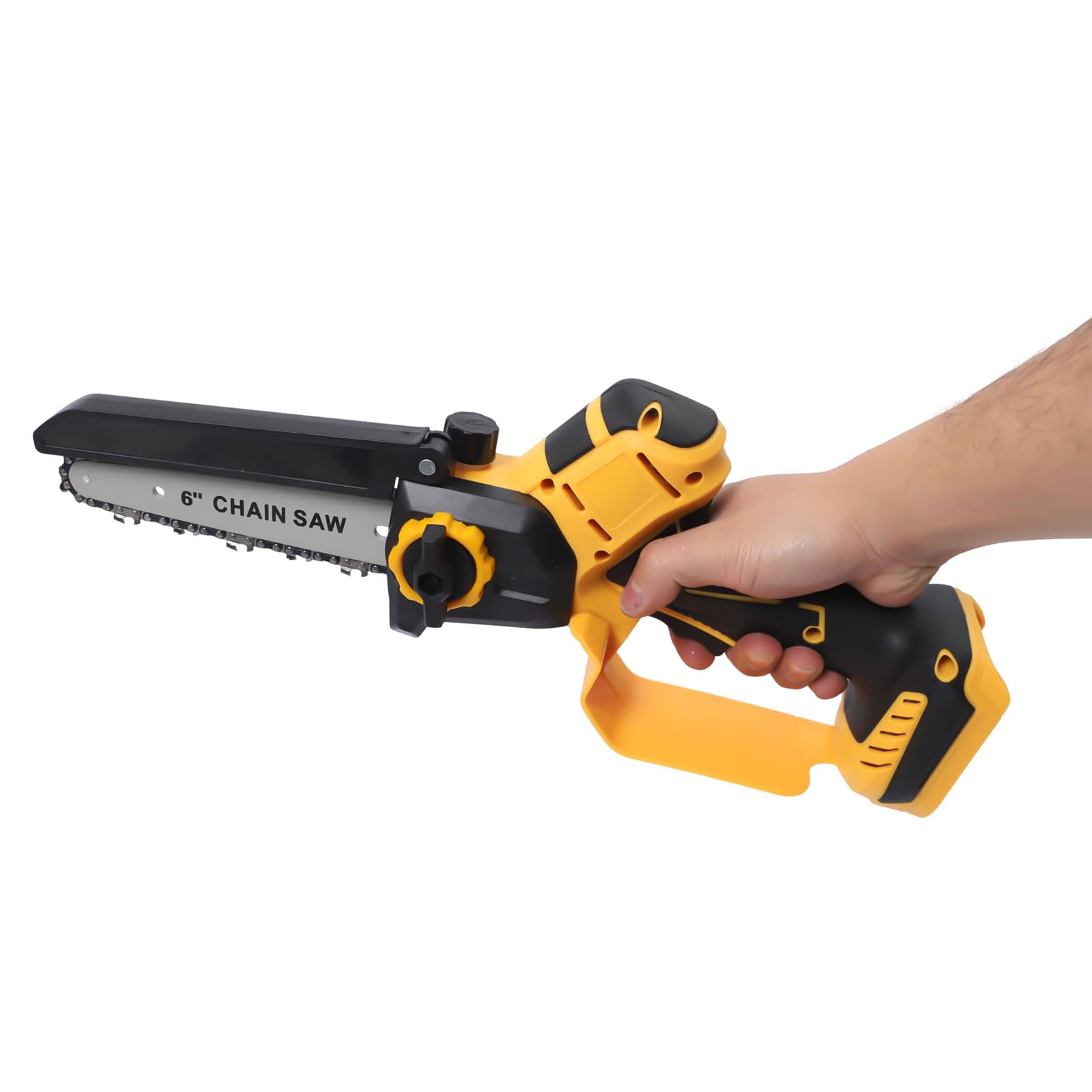 Akumulatorowa sekator pionowy 2 w 1, 15 cm, mini piła łańcuchowa z przedłużeniem 2 m, drążek o długości 200 W, bezszczotkowy silnik 600 W, obrotowa głowica silnika o 180°, elektryczna piła łańcuchowa
