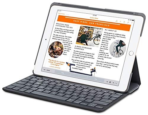 GESTIONE SMART POWER Logitech Canvas Bluetooth Nero di Carbonio Tastiera per iPad Air 2 A1566 / A1567 (Non per iPad Air 1)