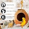 SunGrow Leopard Gecko Coco Hut, Gecko Climbing Accessories, Raw Coconut Shell Reptile Hide, Terrarium Habitat Decor, 2.5 Opening Diameter, with Fiber Loop for Hanging (1-Hole)