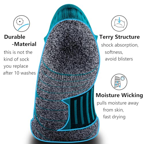 Image of CWVLC No Show Sports Compression Socks for Men Women with Cushion (4 /8 Pairs)
