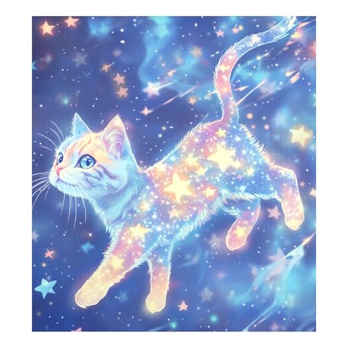 Imán decorativo para lavavajillas con diseño de estrella de gato americano de pelo corto, reutilizable, magnético, decoración de vacaciones, 23 x 26 pulgadas