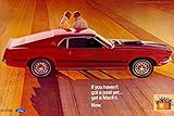 1969 Ford Mustang MACH 1 351 Advertisement Picture on Mouse Pad mousepad Classic Vintage Old Cars Hot Rods Speed Computer Desktop Supplies