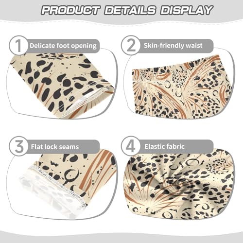 Girls' Leggings Animal Print Surface Ankle Length Printed Leggings Comfort Pants for Kids 4-10 Years4