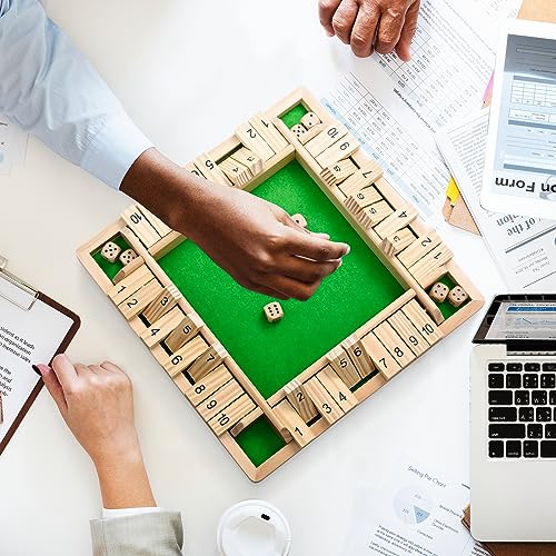 Ropoda UNKNOWN Wooden Shut The Box Game (2-4 Players) - Large 4 Sided Board thumb #5