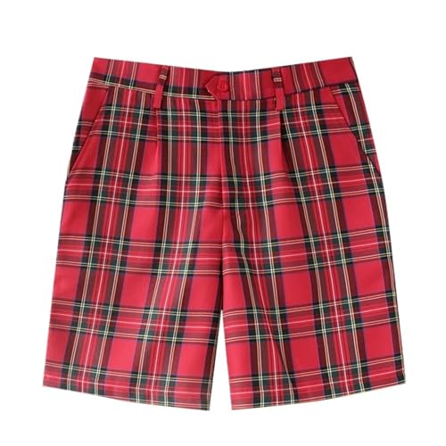 Men's Plaid Shorts Pants Trousers Uniform Shorts Checkered