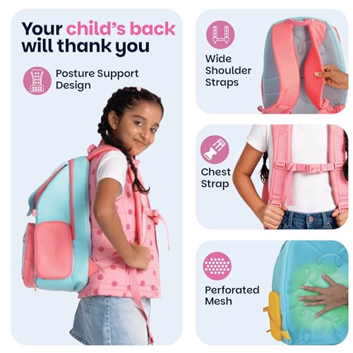 Image of Basil Kids School Combo | Wander 20L School Backpack + Bento Box Neo 1000ml Stainless Steel Lunch Box | Super Swoosh