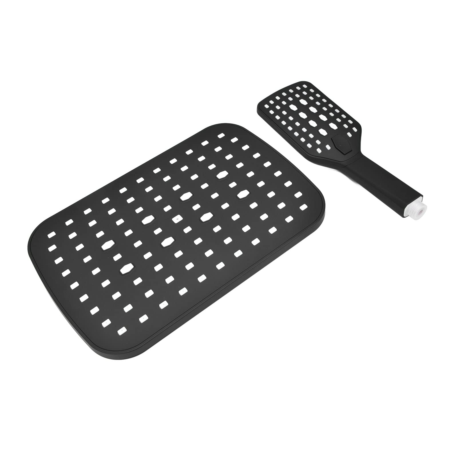 Cabezal de Ducha de Mano Fijo Combo, Cabezal de Ducha de Lluvia con 3 rociadores, Equipo de baño G1/2 Negro