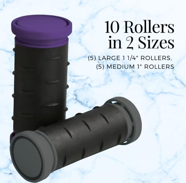 R'emiington Travel Size Professional 1.25” Compact Ceramic Hot Hair Rollers, 10-Piece Set, Ionic & Anti-Static Technology, Fast Heating, Black
