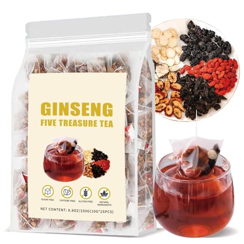 Organic Healthy Fasting Ginseng Five Treasures Tea Kidney - Ginseng Six Treasure Chinese Herbal Kidney Cleanse Detox Tea