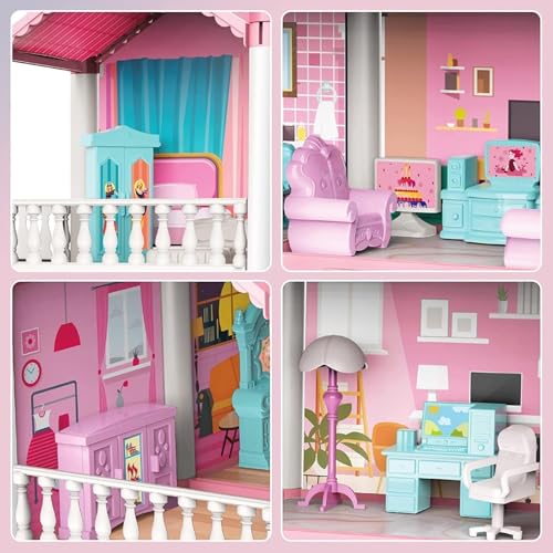 Image of Barbiieee 14-Room Luxury Doll House Playset with Furniture for Kids 6+