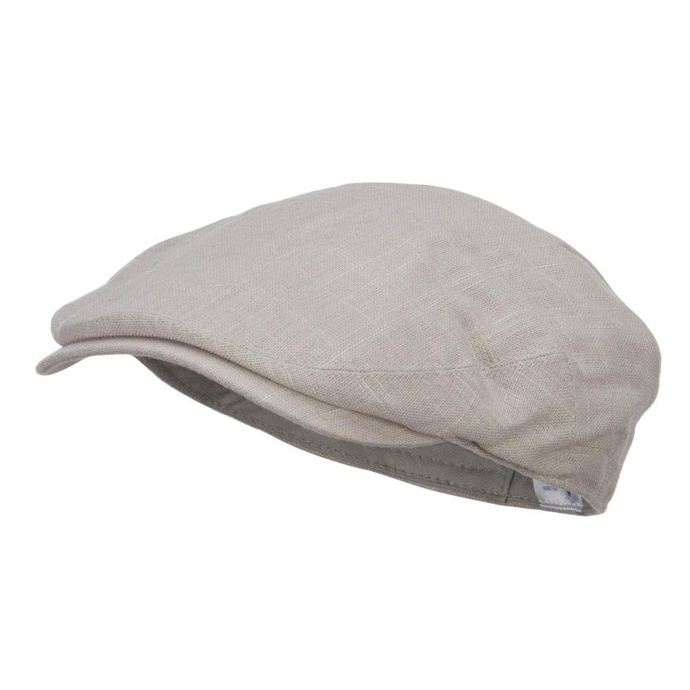 e4Hats.com Men's Linen Summer Ivy Cap - Beige S-M