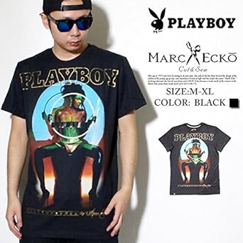 Amazon マークエコー Marc Ecko Tシャツ プレイボーイ コラボ Playboy 黒 ブラック M Tシャツ カットソー 通販