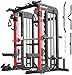 Pooboo Multi-Functional Machine Power Cage, 2000LB Squat Rack, LAT-Pull Down System, Dual Pulley Cable Crossover System, Home Gym Workout Machine with Strength Training Attachments (P43)