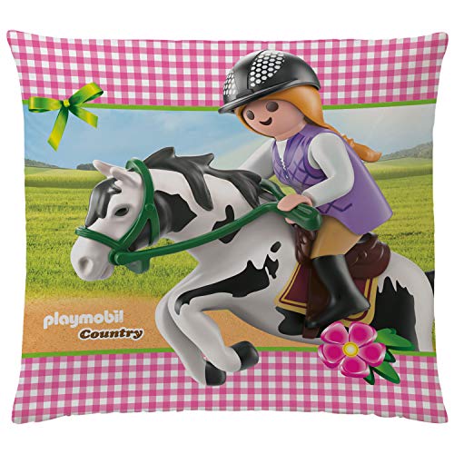 Playmobil Country Coussin moelleux avec fermeture Éclair Motif cheval 40 x 40 cm Cover
