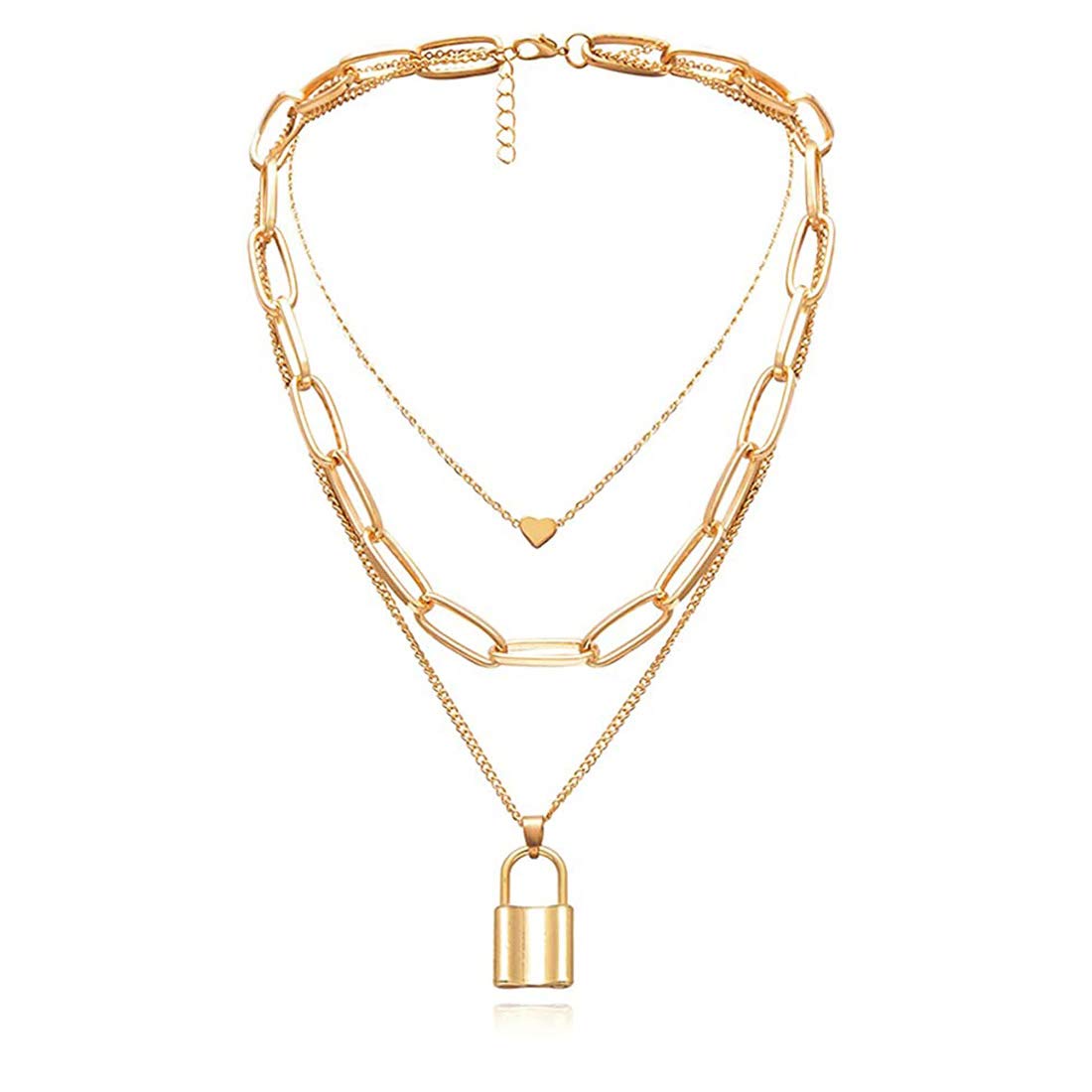 Jewels Galaxy Ravishing Lock Heart Silver Plated Necklace For Women/Girls (Gold 13) (CT-NCCKS-44162) (B08THNPSRN) Amazon Price History, Amazon Price Tracker