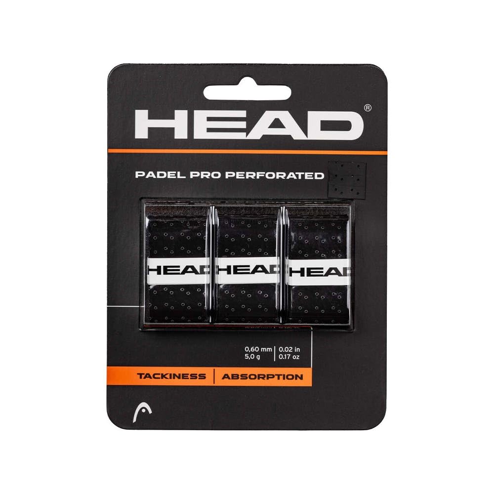 HEAD Blister 3 szt. Overgrip Padel Pro Perforated Czarny, Kolor: czarny, rozmiar uniwersalny