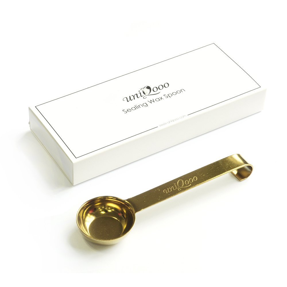 UNIQOOO Gold Arts & Crafts Stainless Steel Sealing Wax Melting Spoon - 3ml Capacity, Modern Design, Sturdy & Durable