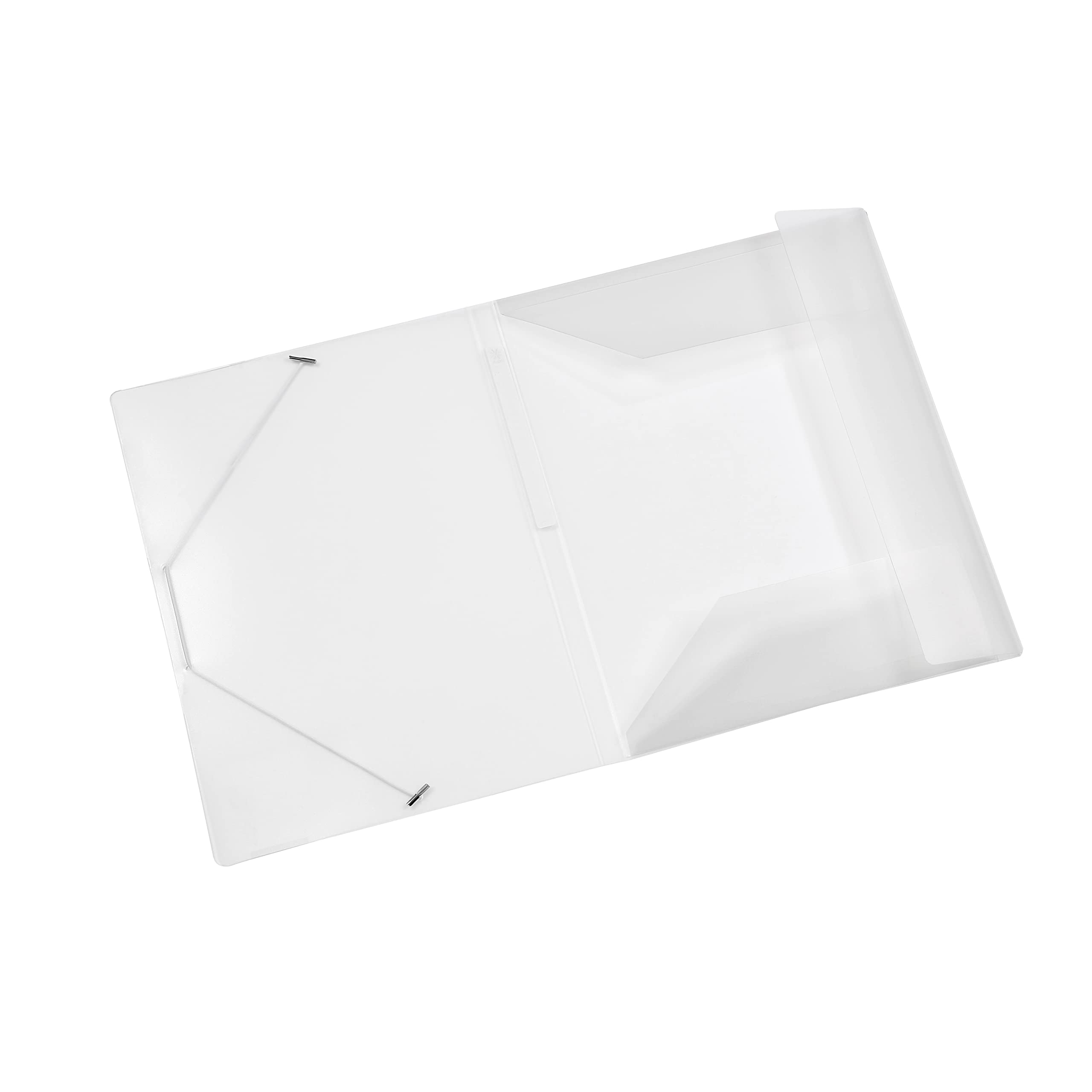 Viquel - Large Capacity Plastic 3 Flap Folder - A4 File Box with ID tag - Colourless - Image 3