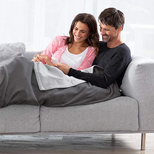 medisana HB 675 Kuschelheizdecke XXL, waschbar, Kuscheldecke mit Abschaltautomatik, 4 Temperaturstufen, 200 x 150 cm, 2-farbig Wendeoptik, grau/dunkelgrau, 1er Pack - Image 5