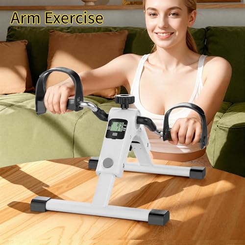 Image of MOMODA Under Desk Bike Pedal Exerciser with LCD Display Portable Mini Exercise Bike for Arm and Leg