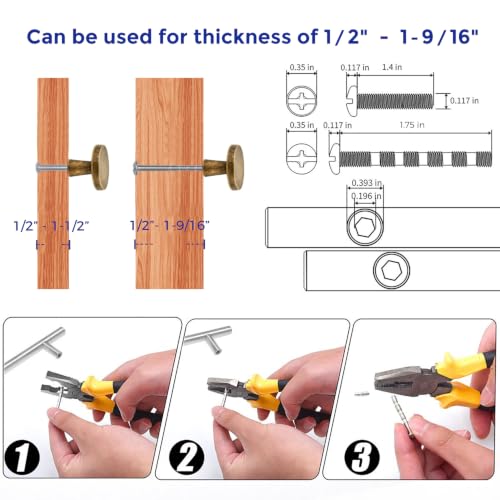 Image of Ravinte 30 Pack Drawer Pulls 1-1 /4 Inch Kitchen Cabinet Knobs Solid Round Dresser Drawer Knobs Antique Brass Dresser Knobs Drawer Knobs Simple Cabinet Hardware for Cupboard Drawer Pulls