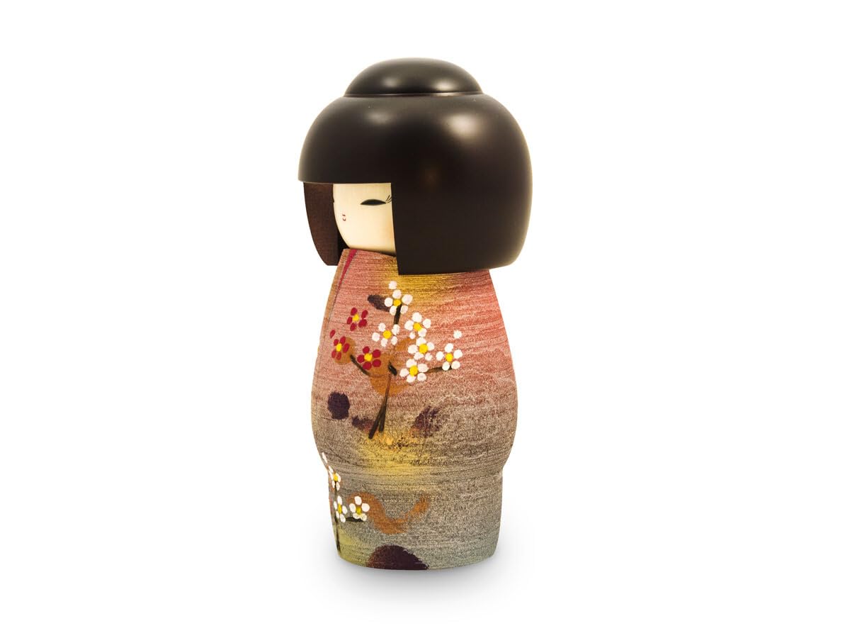 Kokeshi Doshin, original japanische Holz-Puppe, handgeschnitzt, von Hand bemalt. Kunst aus Japan für Dekoration, als Glücksbringer, Sammlerpuppe, Talisman. Geschenk SCHÖNER GEIST, 20,5 cm