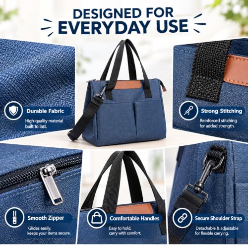 Image of Small Insulated Travel Lunch /Tiffin /Storage Bag for Office, School, College, Travel for Lunch Box, for Men, Women, Kids, Hot & Cold Insulated Storage Bag Small Lunch Bag (Blue 10 Litter)