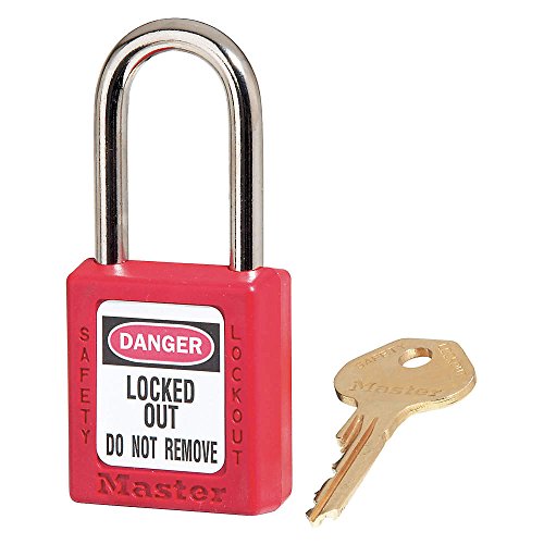 Image of Master Lock Lockout Padlocks - 1-1 /2 inch Shackle - Red - Red - Lot of 6