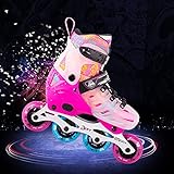 ❀【KOMFORTABEL】 Die Inline-Skates mit Polyestergewebe-Mesh machen den Inline-Skate atmungsaktiv und bequem, um Schweißgeruch zu vermeiden.