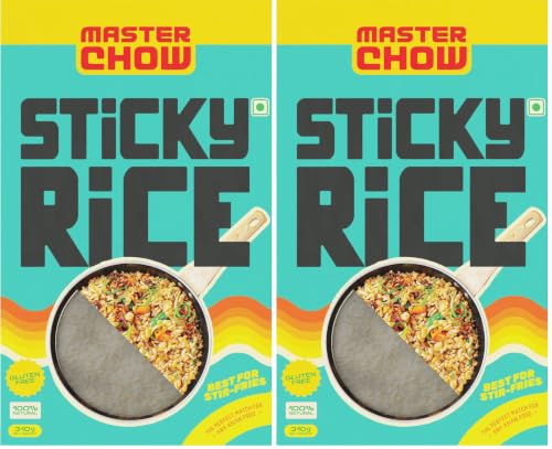Image of Masterchow Sticky rice | Organic Local farm grown Rice (sticky) | Perfect of sushi roll | Japanese Rice | Gluten Free and perfect for healthy Snacking | 310 Gm (Pack of 2)