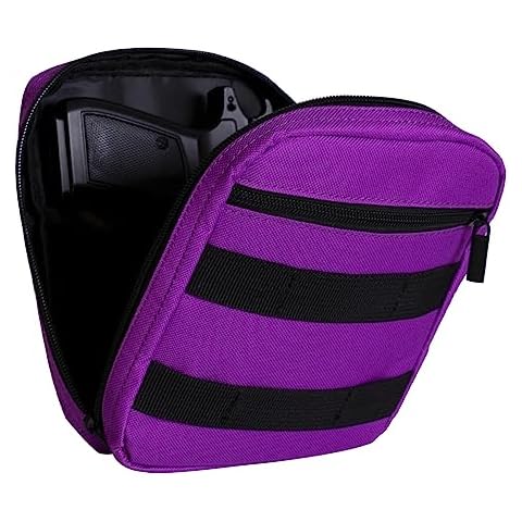 POYOLEE Carry Gun Pouch for Women Men Fanny Pack Pistol Case Soft Waist Bag for Handgun with Concealed Holster (Dark purple) Cover