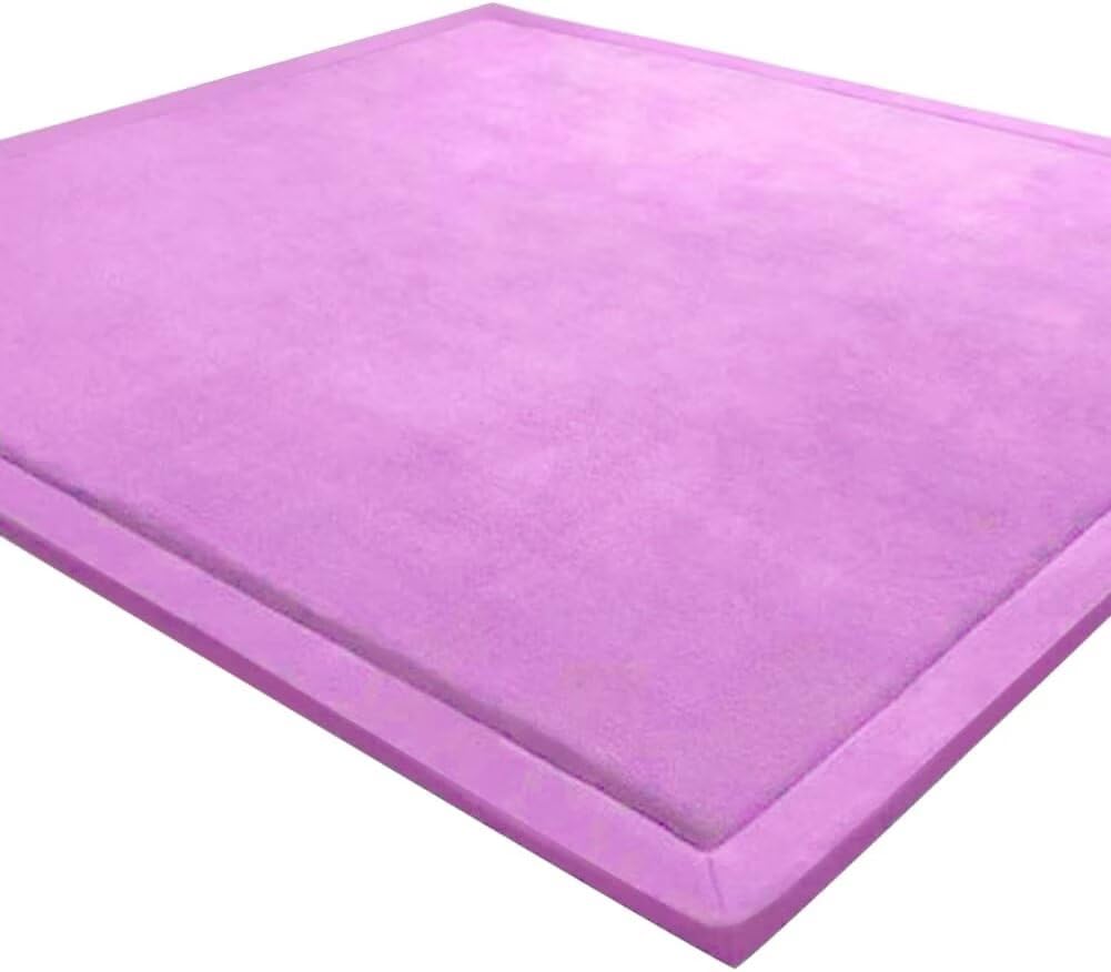 LEHOUR Verdickung Korallen Samt Teppich Kinder Krabbeldecke Weiche Tatami Teppiche Kinder rutschfeste Vergrößern Spielmatte (Violett, 200 * 200CM)