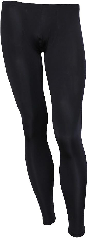 iEFiEL Mens Mesh See Through Home Lounge Pants Nightwear (XL, Silk Black)