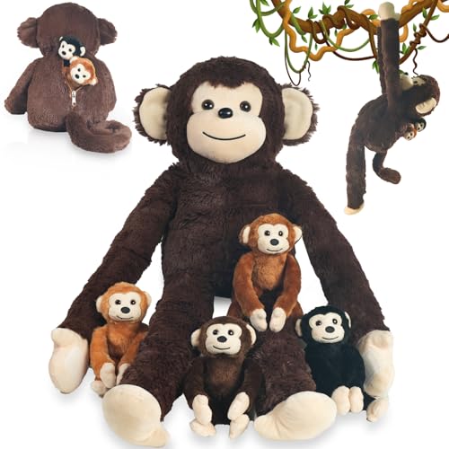 5 PCS Monkey Stuffed Animal, Large...