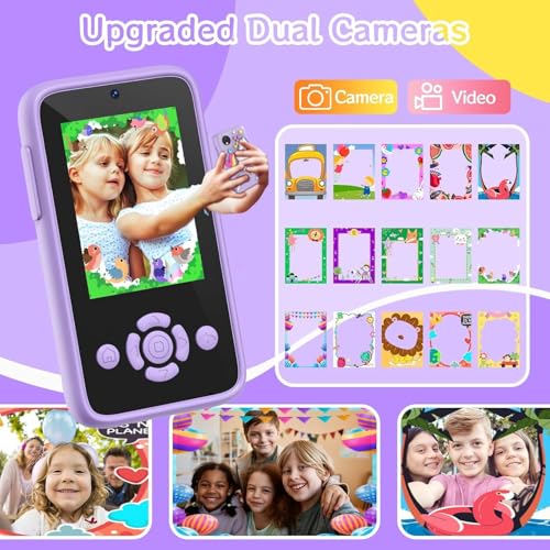 Image of Kids Smart Phone for Girls & Boys Ages 3-10 Toddler Learning Toy Touchscreen Mobile with Dual Camera Play Cellphone Games Music Christmas & Birthday Gift for Kids (Purple Unicorn)