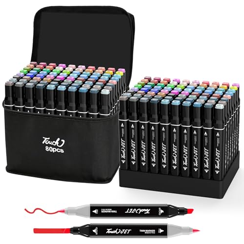 KJSHUANGTANG Alcohol Markers, 80 Colors Dual Tip Art Markers, Drawing, Coloring Marker for Kids...