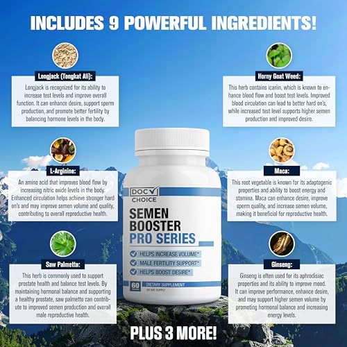 semen volume booster pro series for men - pills for men fast acting blood flow enhance load size healthier taste amp fertility support  3rd party tested supplement - 60 pills for adults