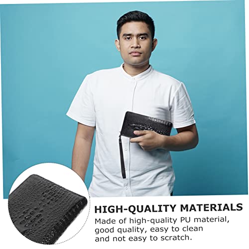 Men's Long Wallet Alligator Pattern PU Zipper Closure Large Capacity Handbag for Business Travel Durable Fashionable Gift4