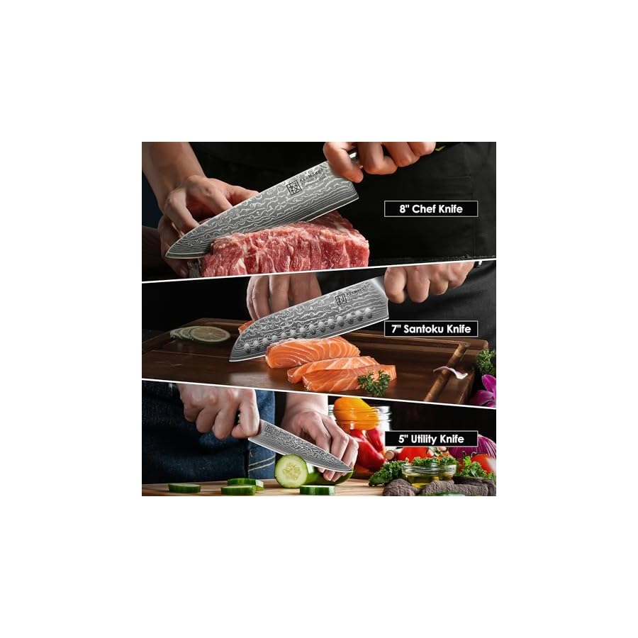KEEMAKE-Damascus-Knife-Set-3-PCS-Razor-Sharp-Kitchen-Knife-Set-67-Layers-Damascus-Steel-Knife-Japanese-Chef-Knife-Set-with-Full-Tang-Ergonomic-Handle-Kitchen-Knives-for-Meat-Vegetable-Cutting KEEMAKE Damascus Knife Set 3 PCS, Razor Sharp Kitchen Knife Set, 67 Layers Damascus Steel Knife, Japanese Chef Knife Set with Full Tang Ergonomic Handle, Kitchen Knives for Meat Vegetable Cutting