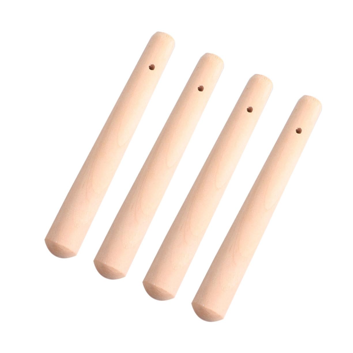 FAVOMOTO Natural Wood Pestle for Toddlers 4pcs Kids Food Muddler Sticks Kids Kitchen Tools Set