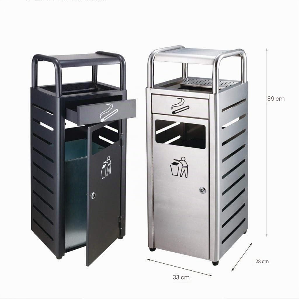 Outdoor Mülltonnen Abfalleimer Edelstahl Außen Dustbins mit Aschenbecher Hotel Lobby Fahrstuhl Abfalleimer Bins Squar Recycling Bins Lagerung Mülleimer Abfall Recycling Outdoor Mülltonnen Abfalleimer
