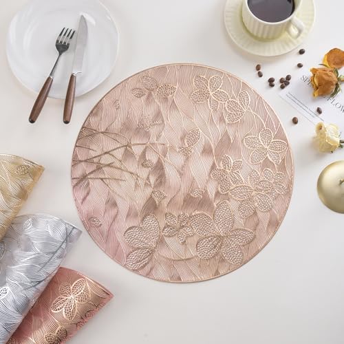 Set de table floral mariage et fêtes KnSam napperon rond PVC pour table de fête - 2