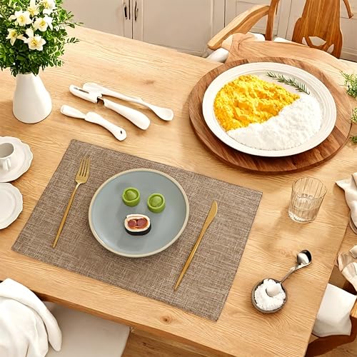 Cotton Place Mats 4 Pcs Place Mats for Table Natural Linen Washable Table Mat Heat Resistant Placemats for Kitchen Restaurant - Image 5