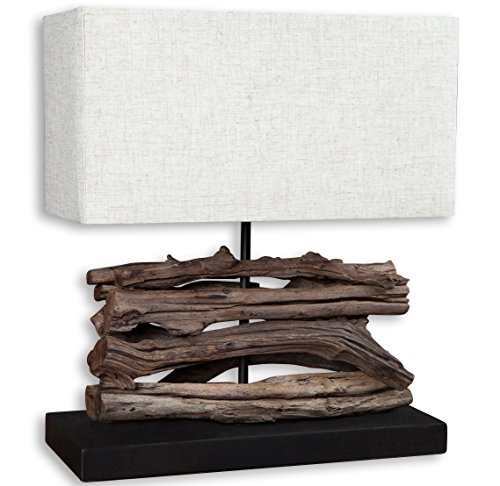 levandeo Lampe Tischlampe/Tischleuchte aus recyceltem Holz - Design...